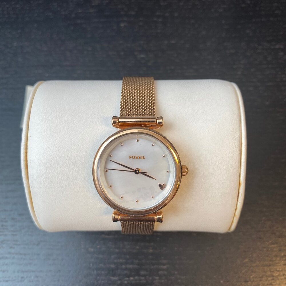 Fossil Women's Mini Carlie Rose Gold Watch